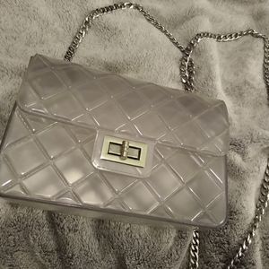 See through plastic shoulder bag